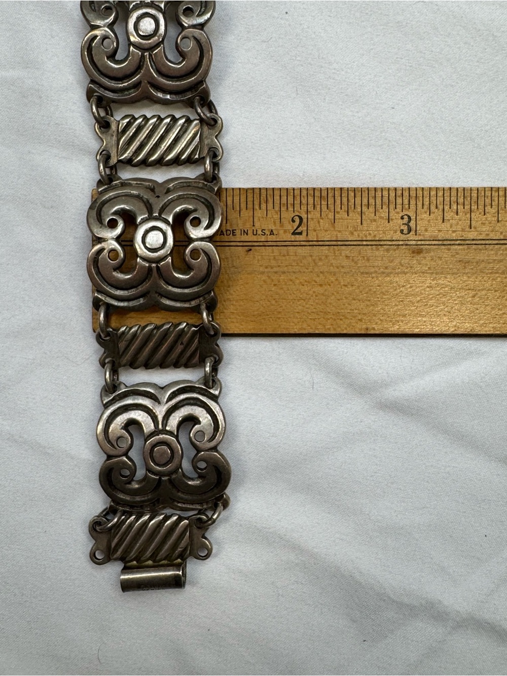 Vintage Mexican Sterling Silver 925 Bracelet 69 grams 8” Statement Western Link - Picture 7 of 11